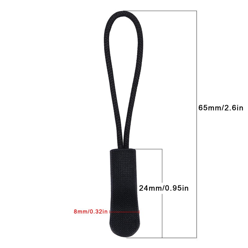 Urmspst 20 Pcs Zipper Pulls Replacement Zipper Tabs, Black - Image 2